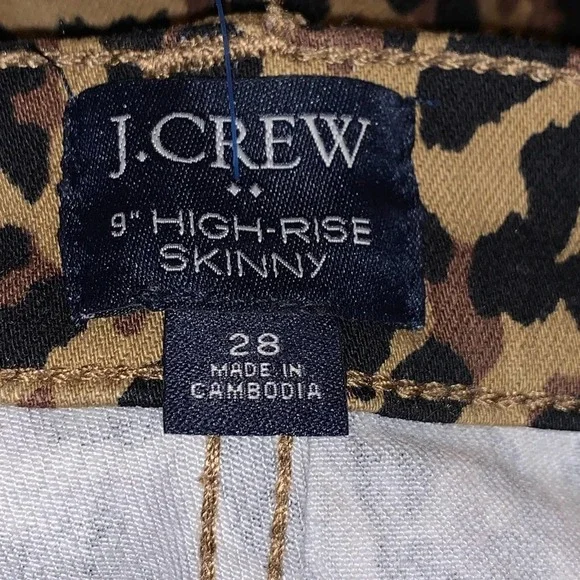 J Crew  Woman Size 28 Leopard 9" High-Rise Skinny Jean w/ Button Fly - Picture 7 of 9